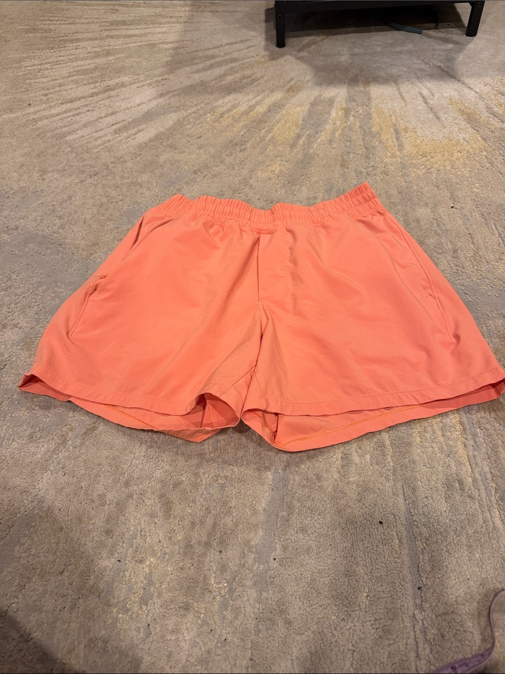 lululemon athletica light orange  elastic‎ waist shorts size M with Pockets